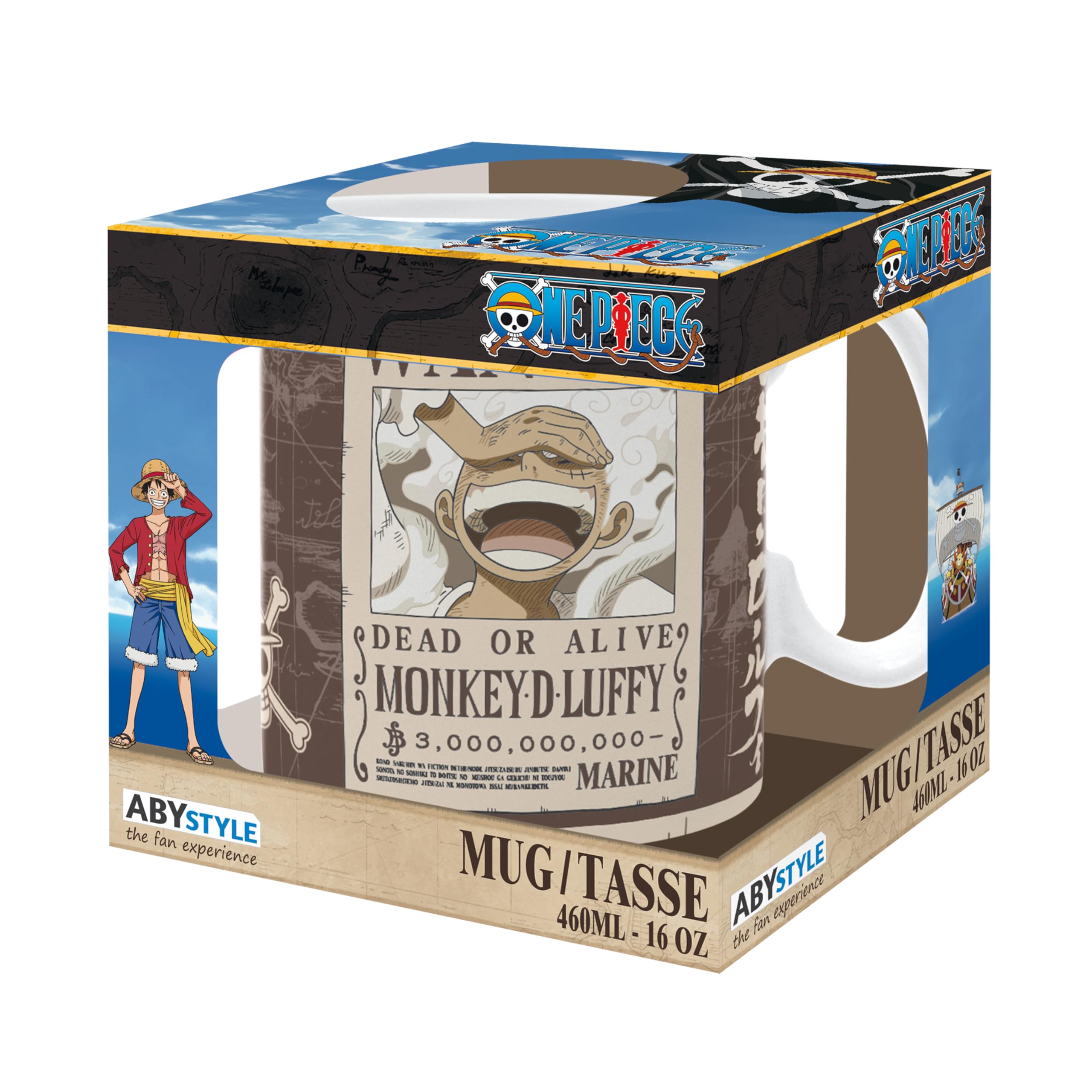 ABYSTYLE One Piece Luffy Wanted Ceramic Novelty Coffee & Tea 460ml